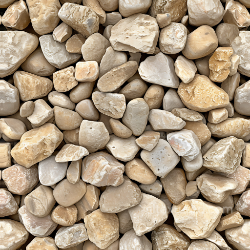 Stone Texture of Rounded River Stones in Natural Beige and Tan Tones seamless Stone PBR texture