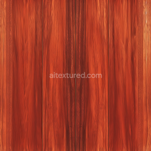 Seamless 3D Red Mahogany Wood Planks PBR Texture with Smooth Grain