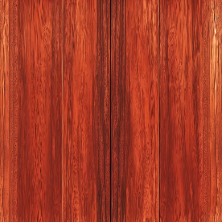 Red Mahogany Wood Planks with Smooth Grain seamless PBR texture preview