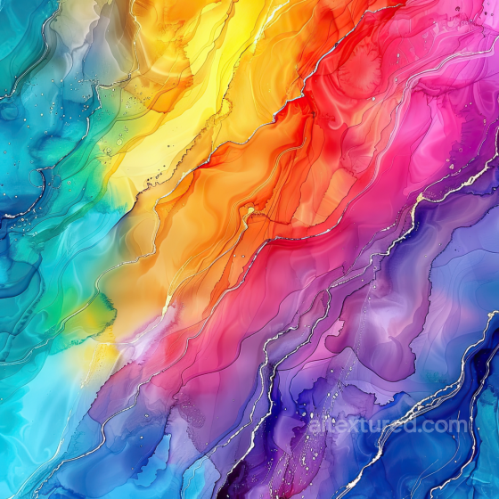 Alcohol Ink PBR Texture Featuring Flowing Rainbow Waves and Fluid Marbling Alcohol ink texture preview