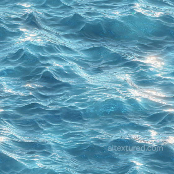 Water PBR Texture Featuring Realistic Ocean Surface with Dynamic Waves and Shimmering Hig… Water texture preview
