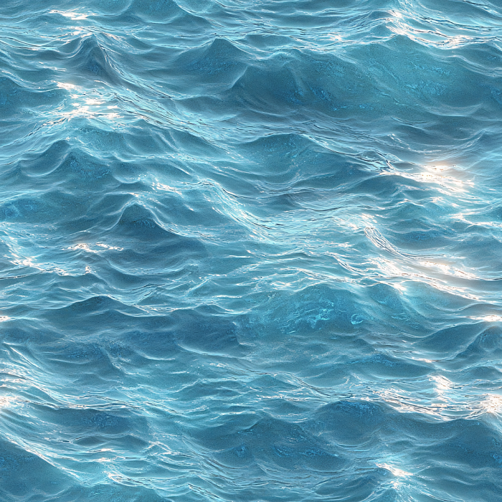 Water Featuring Realistic Ocean Surface with Dynamic Waves and Shimmeri… seamless PBR texture preview