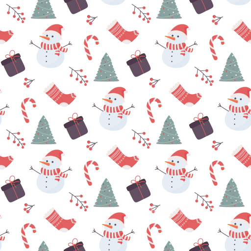 Christmas Digital Paper Texture With Snowmen, Gifts, And Ornaments seamless All Christmas Digital paper PBR texture