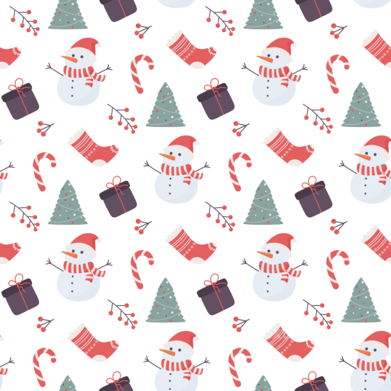 Christmas Digital Paper Texture With Snowmen, Gifts, And Ornaments All Christmas Digital paper texture preview