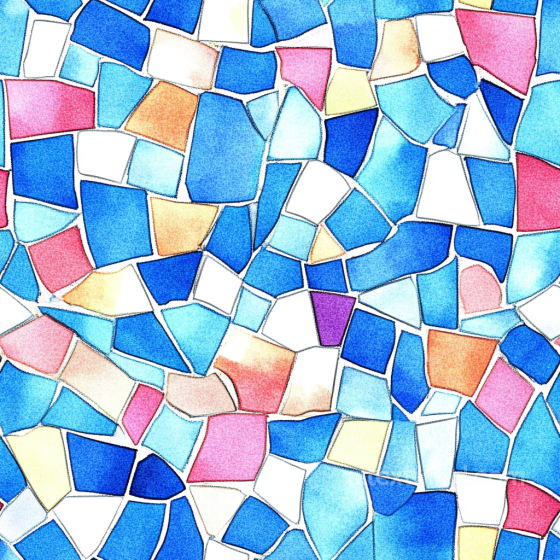 Mosaic PBR Texture with Irregular Colorful Ceramic Tiles Mosaic texture preview