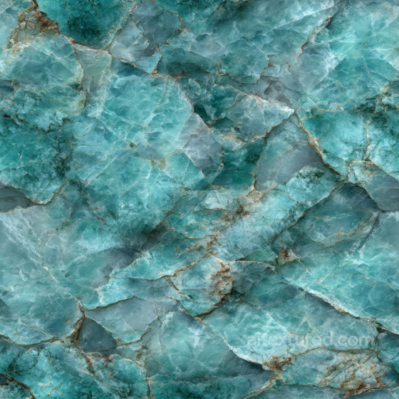 Turquoise Marble Stone PBR Texture with Cracks and Natural Veins Stone texture preview