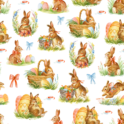 All Easter Digital paper Texture of Watercolor Easter Bunnies and Eggs Digital Paper seamless All Easter Digital paper PBR texture