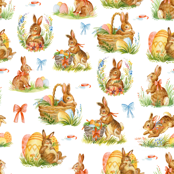 All Easter Digital paper Texture of Watercolor Easter Bunnies and Eggs Digital Paper All Easter Digital paper texture preview