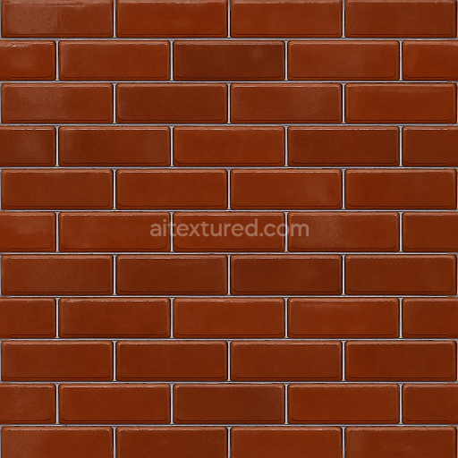Seamless glazed brick 3d texture pbr 8k glossy smooth decorative wall
