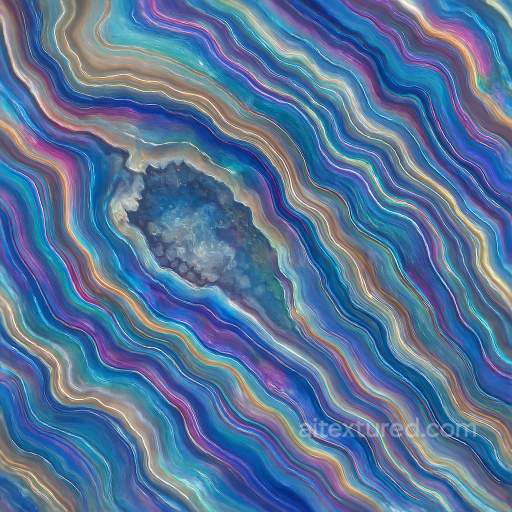 Agate Geode Interior With Veining And Iridescent Sheen Effects seamless Crystals PBR texture