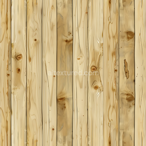 Seamless 3D PBR Texture of Natural Pine Wood Planks with Knots and Grain