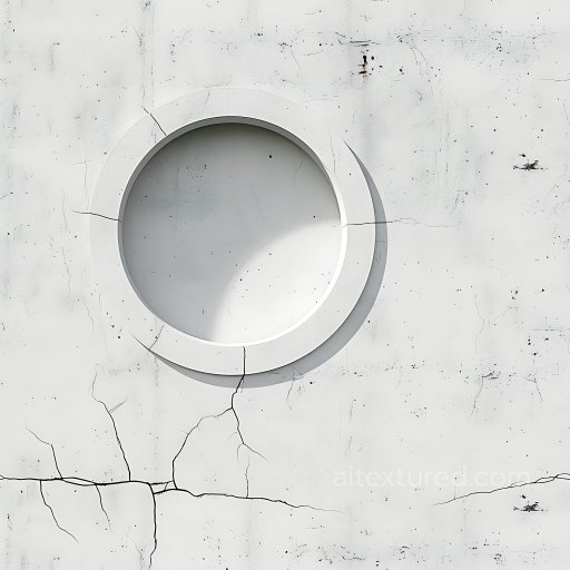 Cracked White Plaster Wall PBR Texture with Circular Indentation seamless Cracked & Holes PBR texture