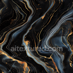 seamless Seamless 3D Glossy Black Marble PBR Texture with Gold and Blue Swirling Veins texture 8k free download PBR