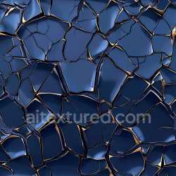 seamless Seamless 3D PBR cracked glossy blue ceramic tile texture with metallic fractures texture 8k free download PBR