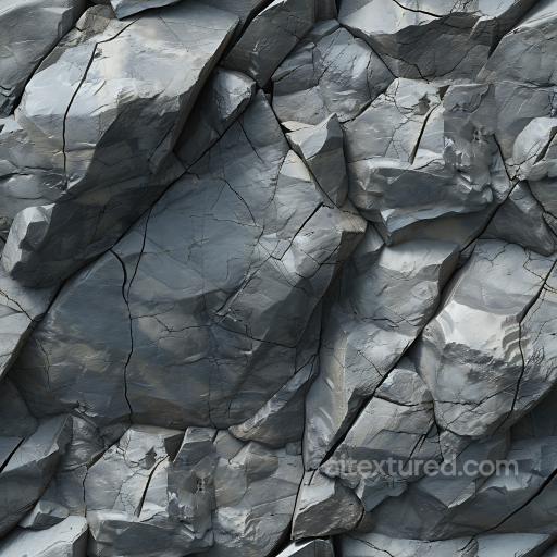 Slate Rock Cliff Wall PBR Texture with Cracks and Layered Structure seamless Stone PBR texture