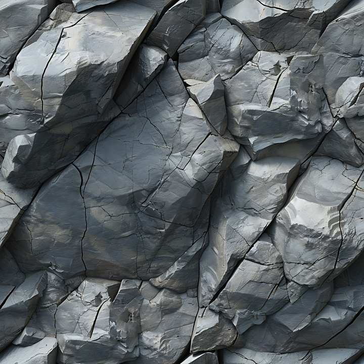 Slate Rock Cliff Wall with Cracks and Layered Structure seamless PBR texture preview