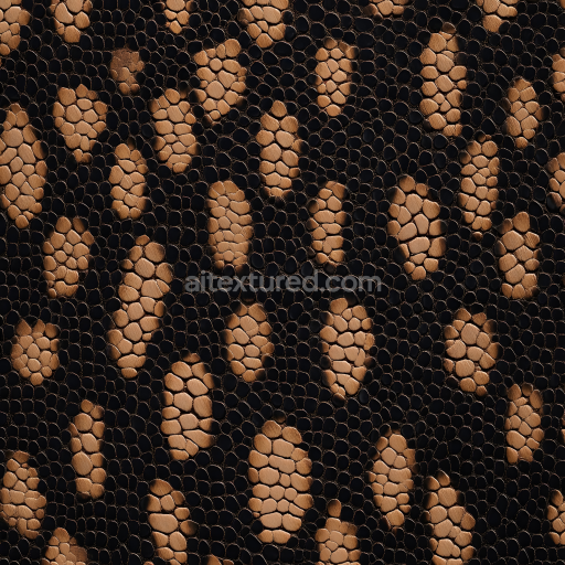 Seamless 3D PBR textured brown reptilian skin with detailed scales