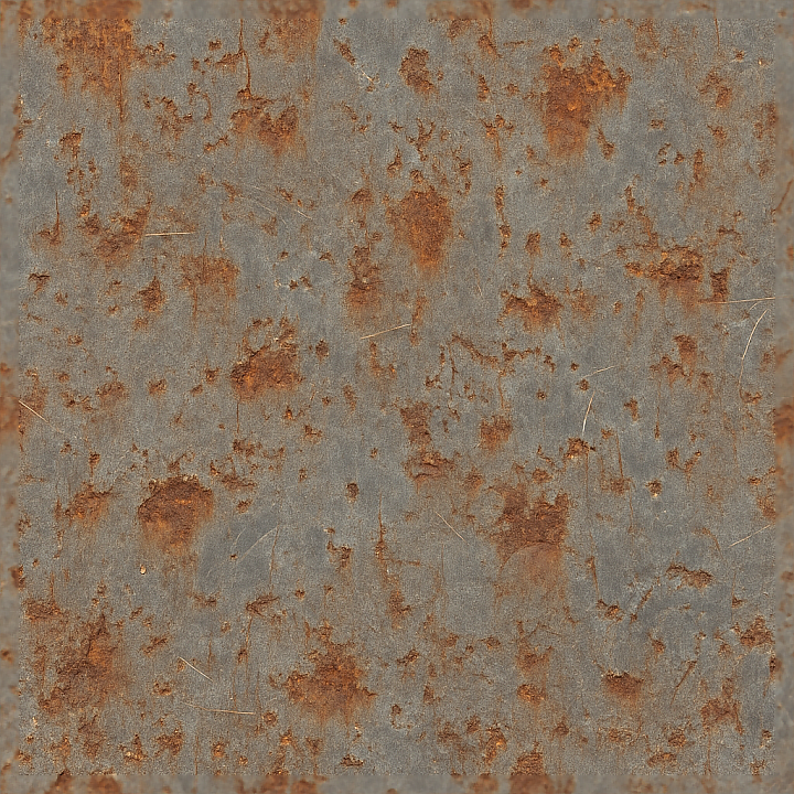 Surface Rust And Metal Scratches With Rust Streaks And Metal Dents For… seamless PBR texture preview