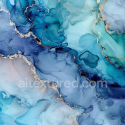 seamless Seamless 3D Alcohol Ink PBR Texture with Blue Gold Fluid Swirls and Translucent Layers texture 8k free download PBR