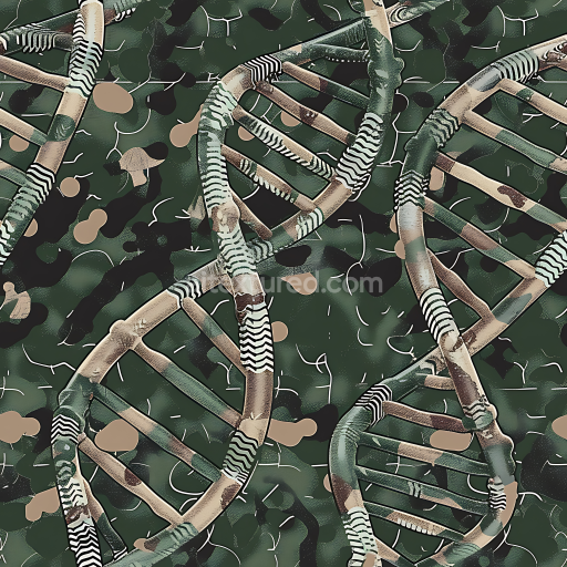 Seamless 3D Tactical DNA Camouflage PBR Texture with Organic Woodland Background