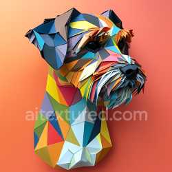 seamless Seamless 3D PBR Texture of Origami-Inspired Border Terrier Sculpture in Bold Colors texture 8k free download PBR