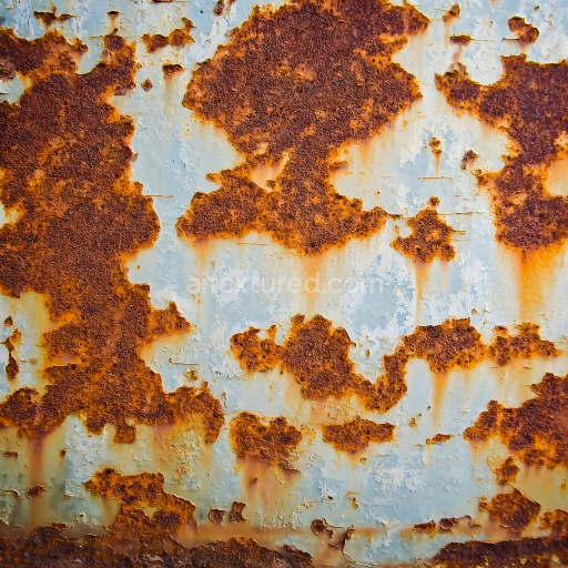Seamless 3D PBR Cracked Rusty Metal Texture with Flaking Paint and Corrosion