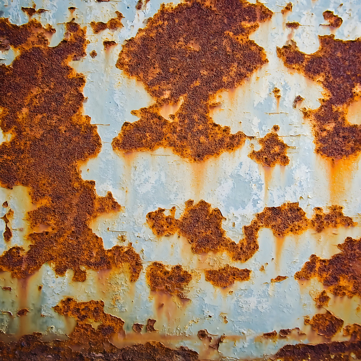 Cracked Rusty Metal with Flaking Paint and Corrosion seamless PBR texture preview