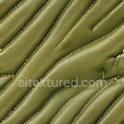 seamless Seamless 3D Quilted Olive Green Leather PBR Texture with Yellow Stitching texture 8k free download PBR