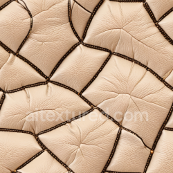 seamless Seamless 3D Cream Quilted Leather PBR Texture with Stitching and Wrinkled Grain texture 8k free download PBR