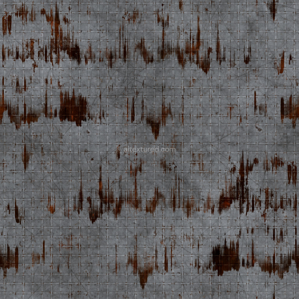 Seamless rusty fence PBR texture with detailed grunge patterns