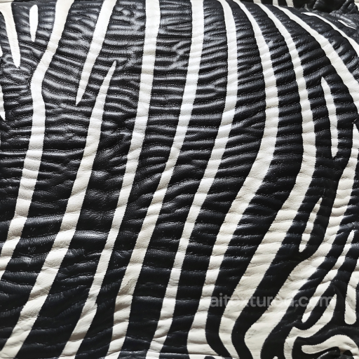 Black And White Zebra Stripe Patterned Leather Texture With Natural Grain seamless Leather PBR texture