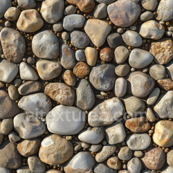 seamless Seamless 3D PBR Texture of Smooth Rounded River Stones in Varied Earth Tones texture 8k free download PBR