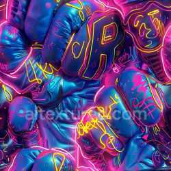 seamless Seamless 3D PBR Graffiti Texture Featuring Neon Pink and Yellow Street Art Tags texture 8k free download PBR