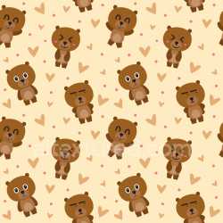 Pattern Bundle - Seamless 3D Pattern PBR Texture Featuring Adorable Bear Emoticon Characters with Playful… texture preview