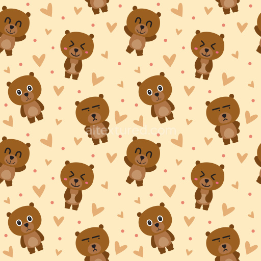 Pattern Bundle - Seamless 3D Pattern PBR Texture Featuring Adorable Bear Emoticon Characters with Playful… texture preview