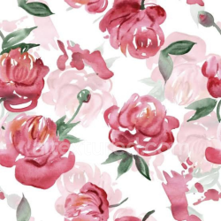 seamless Seamless 3D PBR Texture of Watercolor Pink Flower Pattern on White Background texture 8k free download PBR