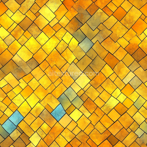 Seamless 3D PBR Mosaic Texture Featuring Warm Yellow Stone Tiles with Subtle Blue Accents texture preview