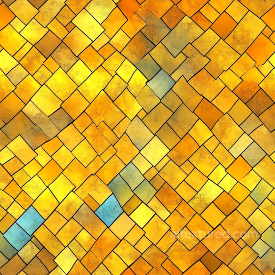 Mosaic Texture Featuring Warm Yellow Stone Tiles with Subtle Blue Accents Mosaic texture preview