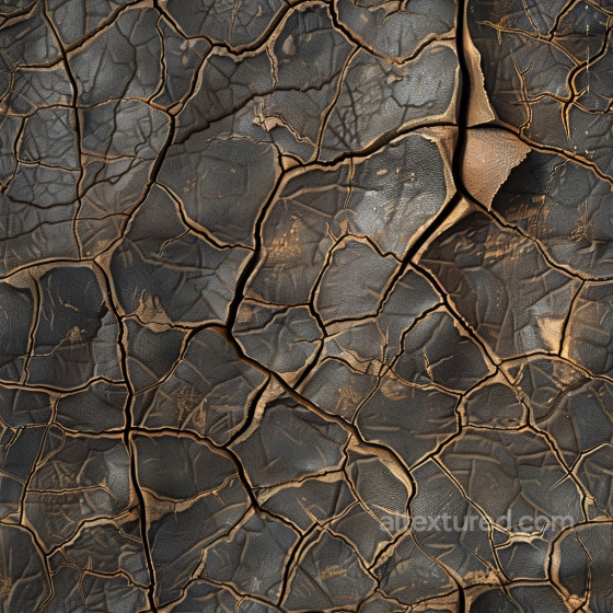 Cracked and Distressed Dark Brown Leather Texture Leather texture preview