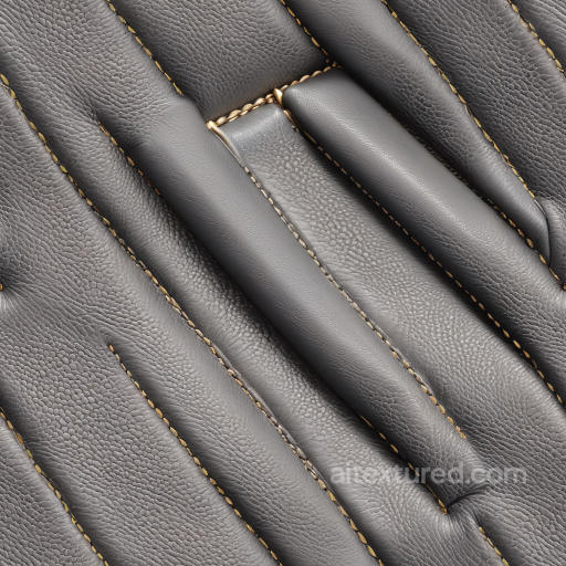 gray Pebbled Leather Upholstery Texture with Detailed Stitching seamless Leather PBR texture