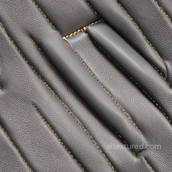 gray Pebbled Leather Upholstery Texture with Detailed Stitching Leather texture preview