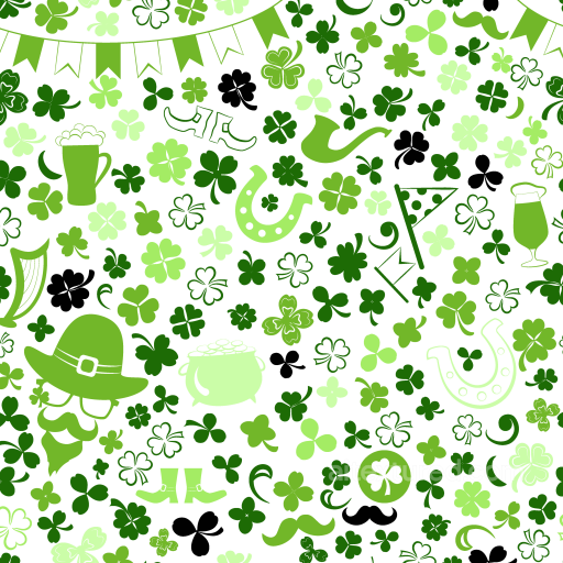 Featuring St Patrick Digital Paper with Shamrocks and Irish Symbols seamless St patrick digital paper bundle PBR texture