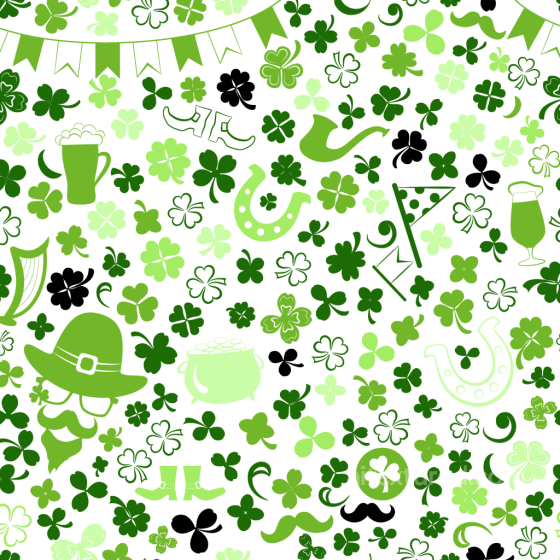 Featuring St Patrick Digital Paper with Shamrocks and Irish Symbols St patrick digital paper bundle texture preview