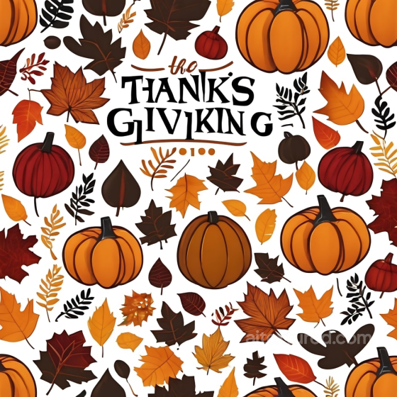 Featuring Stylized Pumpkins and Autumn Leaves Thanksgiving texture preview
