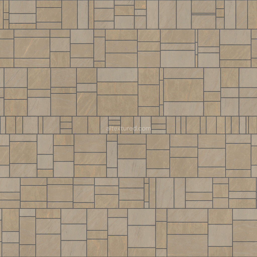 Seamless PBR tiles texture with modern pattern