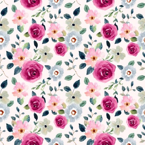 with Pink Flower Watercolor Floral Pattern seamless Pink Flower PBR texture