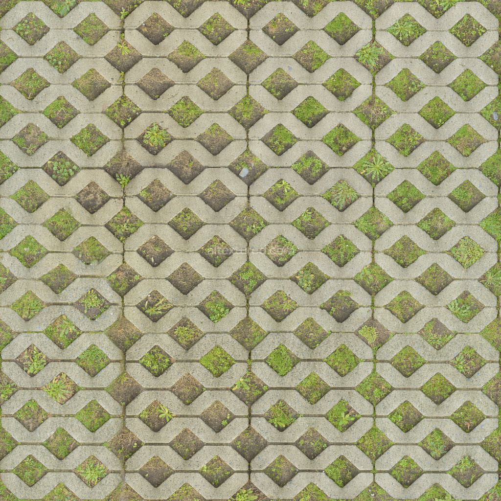Seamless paving stones texture with grass and dirt details