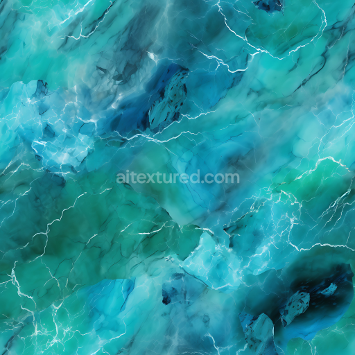 Seamless 3D Green and Blue Marble PBR Texture with Ethereal Veining