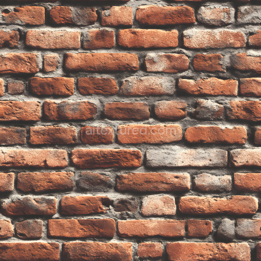 Seamless 3D PBR Cracked Red Brick Wall Texture with Weathered Surface