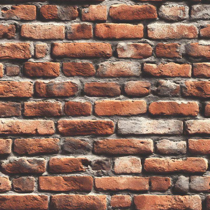 Cracked Red Brick Wall with Weathered Surface seamless PBR texture preview
